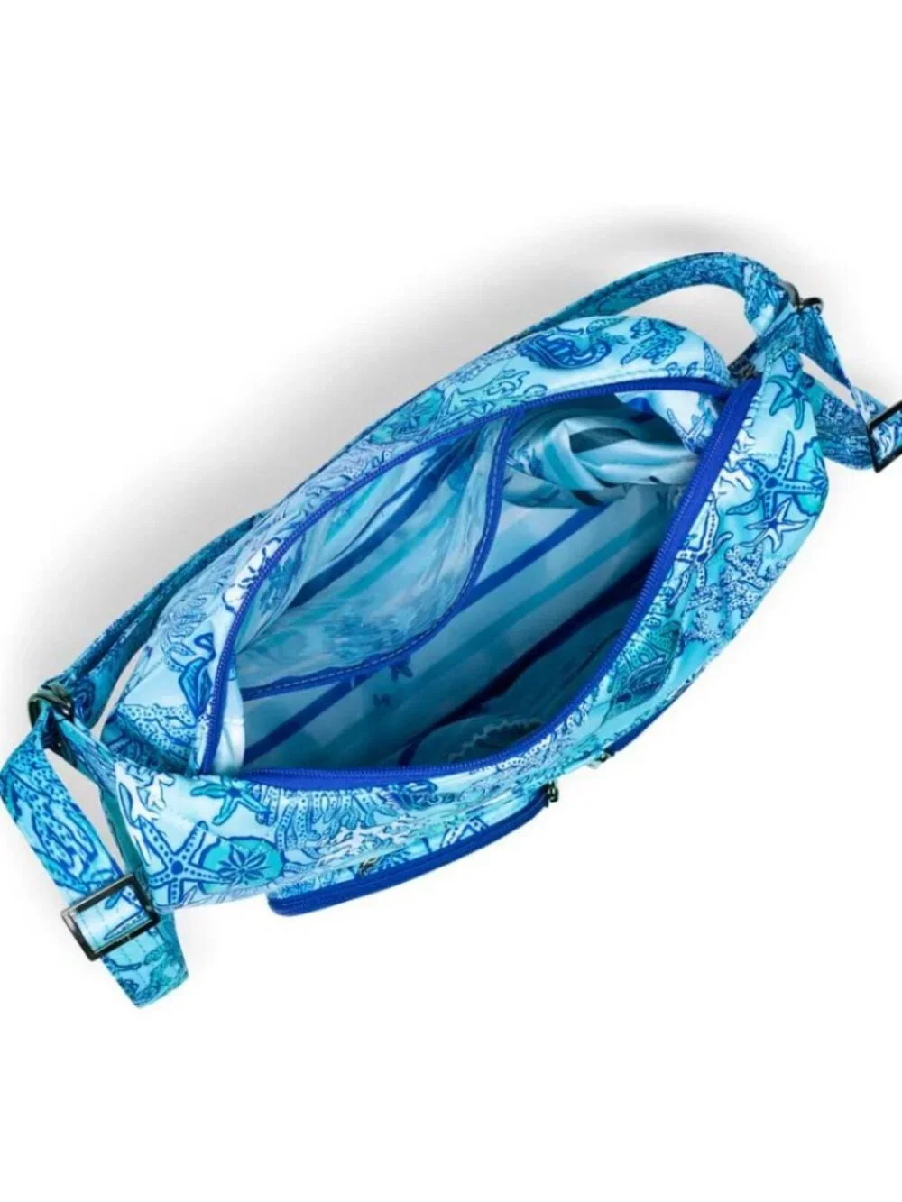 Lug Zipliner 2 Convertible Hobo Bag Backpack Crossbody Sealife Blue